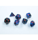 Chessex Mini Gemini 7-Die Set Black-Starlight/Red (CHX20658)
