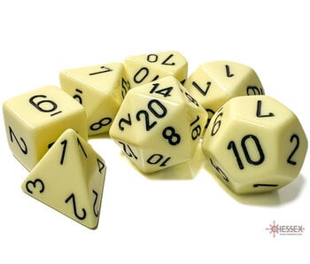 Opaque 7-die Set Polyhedral Pastel Yellow/black