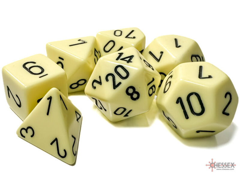 Chessex Opaque 7-die Set Polyhedral Pastel Yellow/black