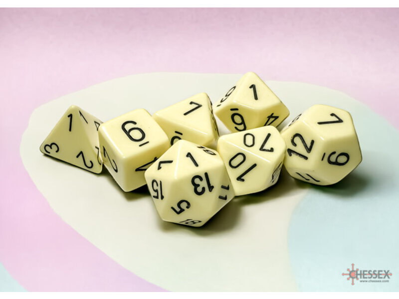 Chessex Opaque 7-die Set Polyhedral Pastel Yellow/black