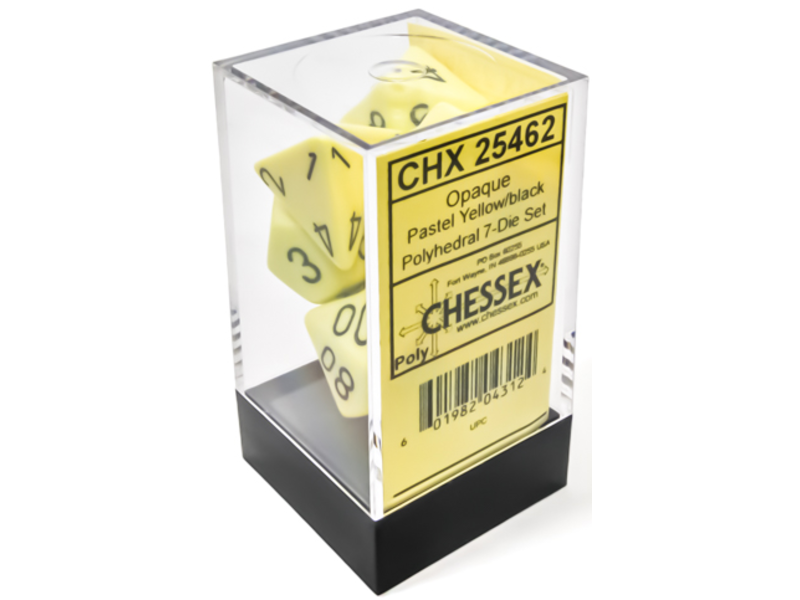 Chessex Opaque 7-die Set Polyhedral Pastel Yellow/black