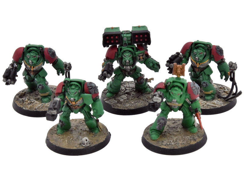 Games Workshop SPACE MARINES 5 Terminators #5 Warhammer 40K WELL PAINTED Salamanders