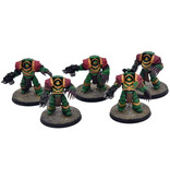 Games Workshop SPACE MARINES Horus Heresy 5 Cataphractii Terminators #2 WELL PAINTED 40K