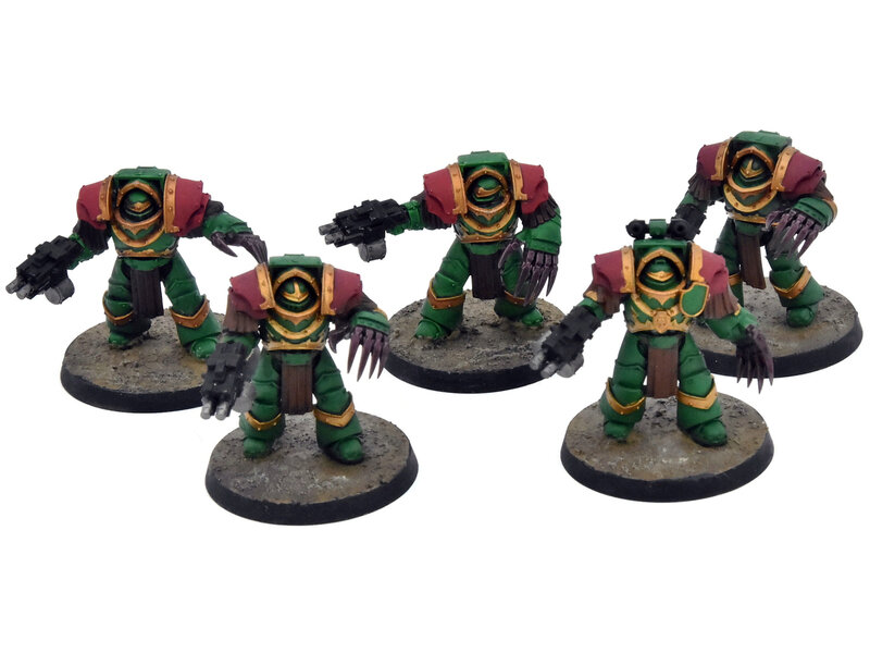 Games Workshop SPACE MARINES Horus Heresy 5 Cataphractii Terminators #2 WELL PAINTED 40K