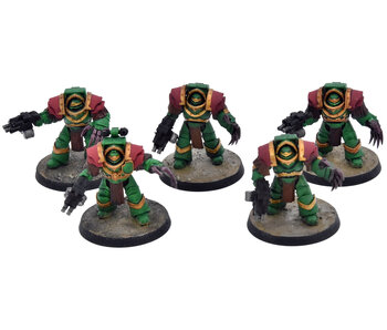 SPACE MARINES Horus Heresy 5 Cataphractii Terminators #1 WELL PAINTED 40K