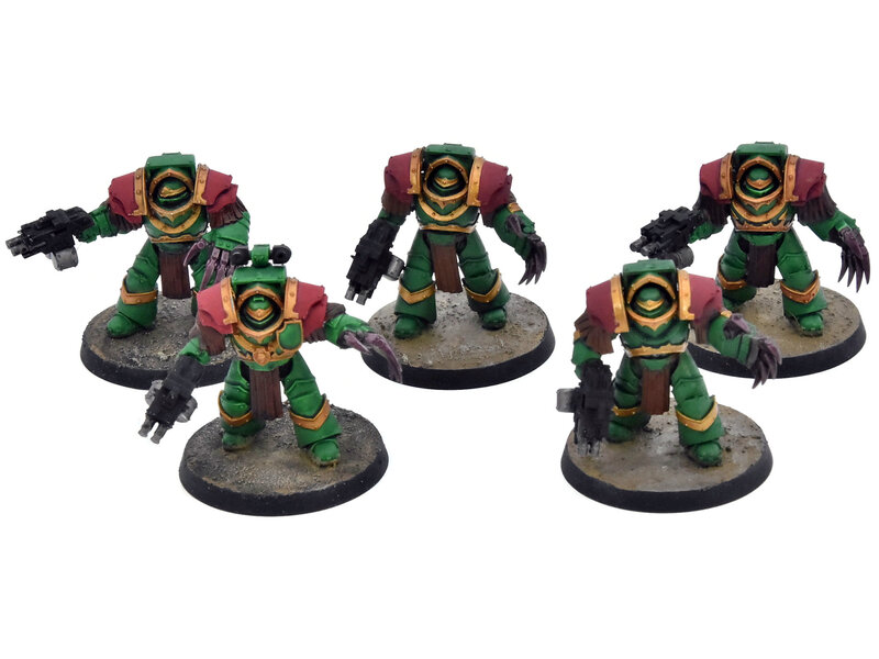 Games Workshop SPACE MARINES Horus Heresy 5 Cataphractii Terminators #1 WELL PAINTED 40K