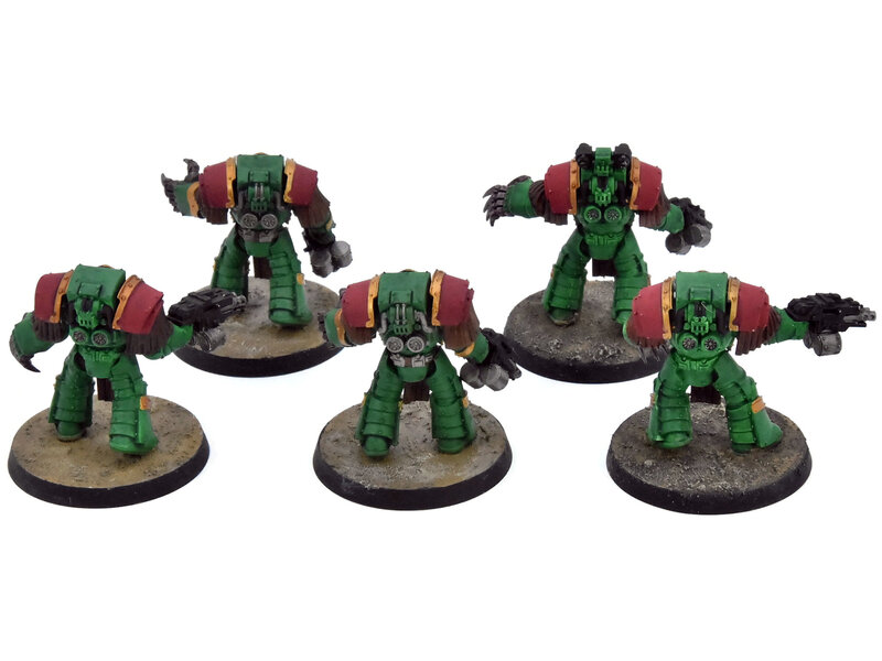 Games Workshop SPACE MARINES Horus Heresy 5 Cataphractii Terminators #1 WELL PAINTED 40K