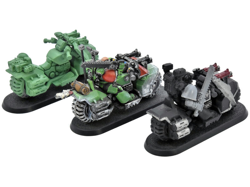 Games Workshop SPACE MARINES 3 Bikers #4 Missing Rider Warhammer 40K