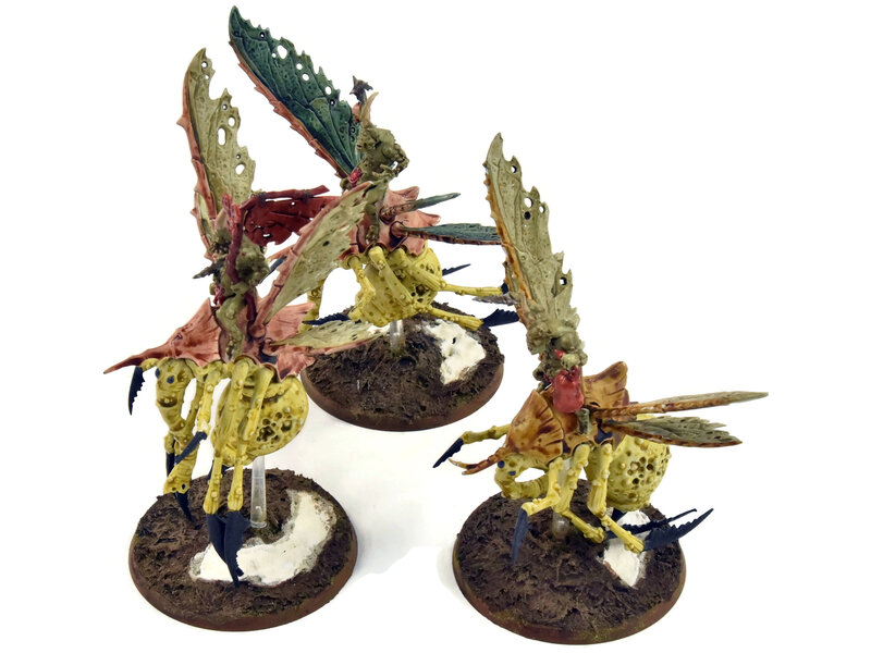 Games Workshop MAGGOTKIN OF NURGLE 3 Plague Drones Of Nurgle #1 WELL PAINTED Sigmar