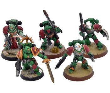 SPACE MARINES Salamanders 5 Veterans #1 WELL PAINTED Warhammer 40K