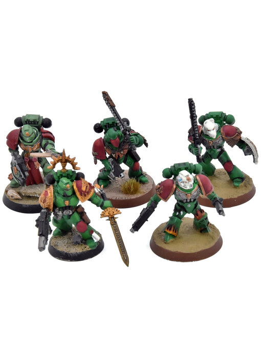 SPACE MARINES Salamanders 5 Veterans #1 WELL PAINTED Warhammer 40K