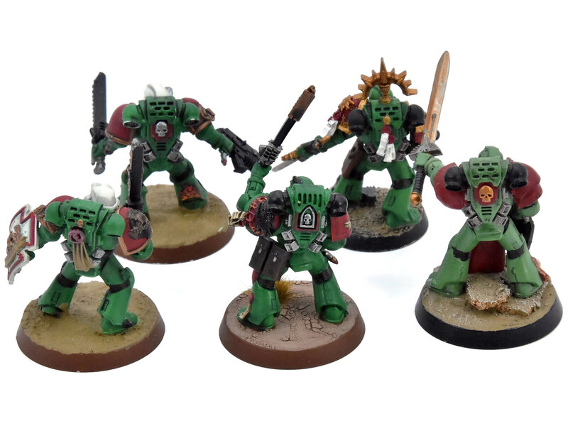 Games Workshop SPACE MARINES Salamanders 5 Veterans #1 WELL PAINTED Warhammer 40K