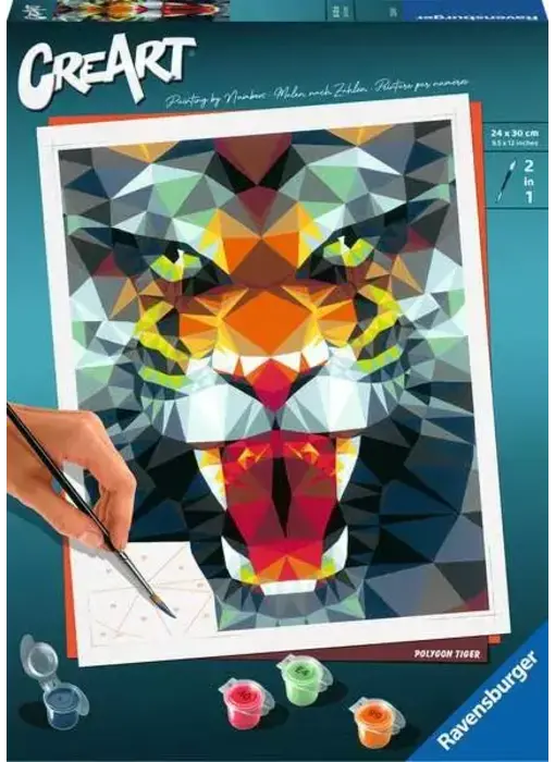 CreArt Polygon Tiger - Paint by numbers for adults