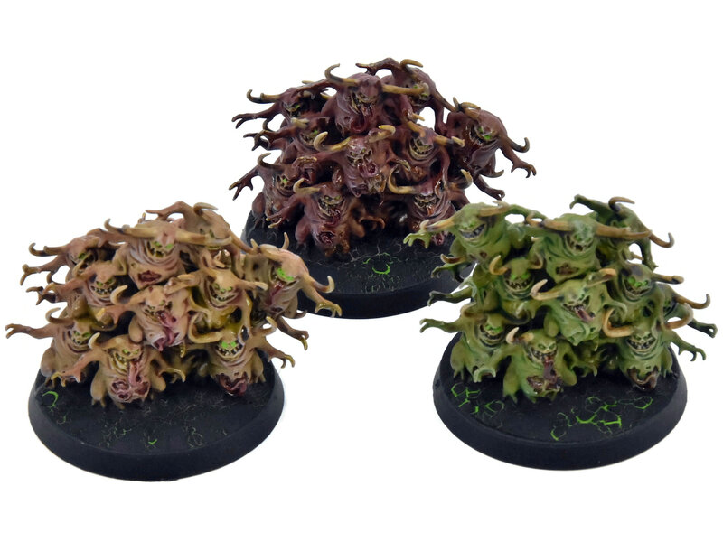 Games Workshop MAGGOTKIN OF NURGLE 3 Nurglings #2 WELL PAINTED Warhammer Sigmar