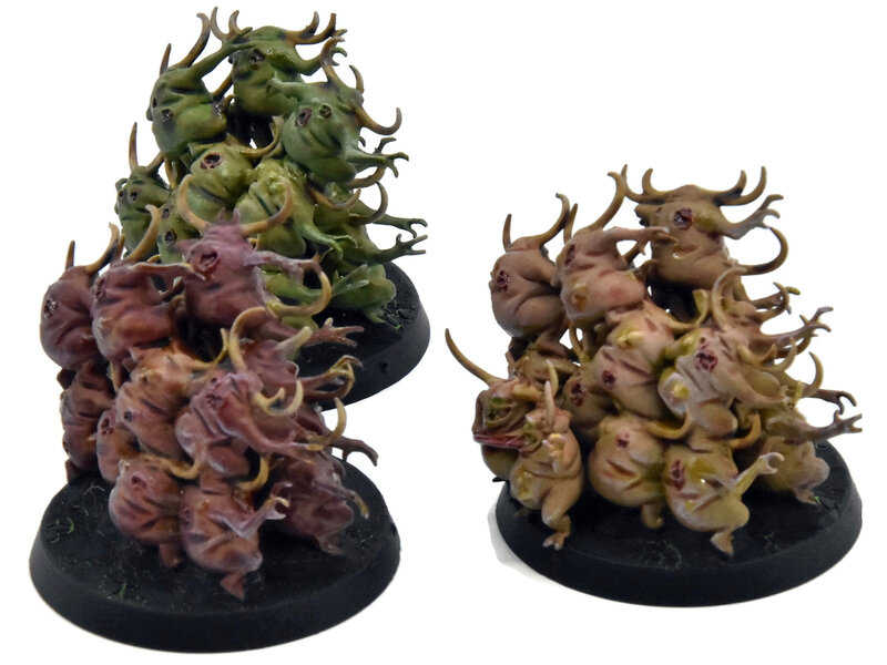 Games Workshop MAGGOTKIN OF NURGLE 3 Nurglings #2 WELL PAINTED Warhammer Sigmar