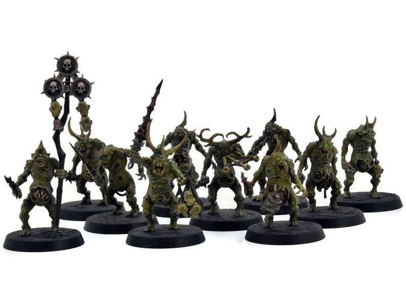 Games Workshop MAGGOTKIN OF NURGLE 10 Plaguebearers #3 WELL PAINTED Warhammer Sigmar