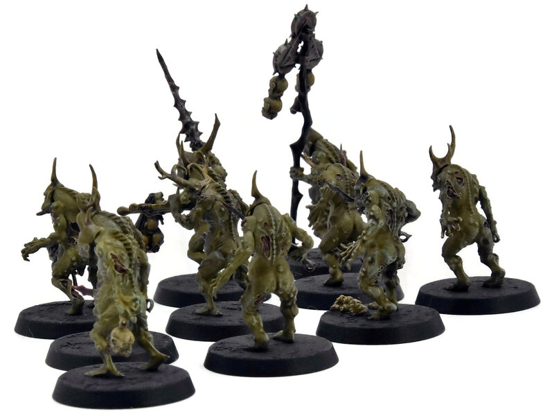 Games Workshop MAGGOTKIN OF NURGLE 10 Plaguebearers #3 WELL PAINTED Warhammer Sigmar