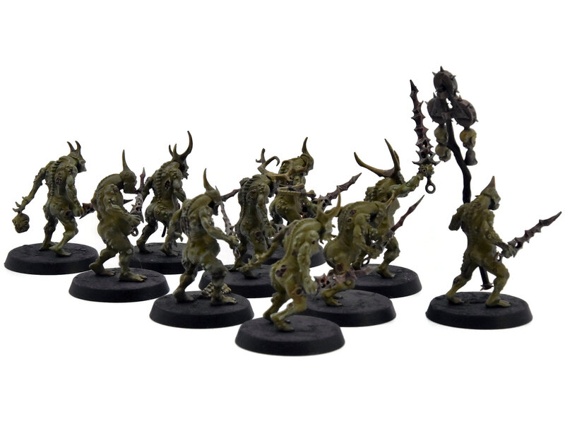 Games Workshop MAGGOTKIN OF NURGLE 10 Plaguebearers #3 WELL PAINTED Warhammer Sigmar