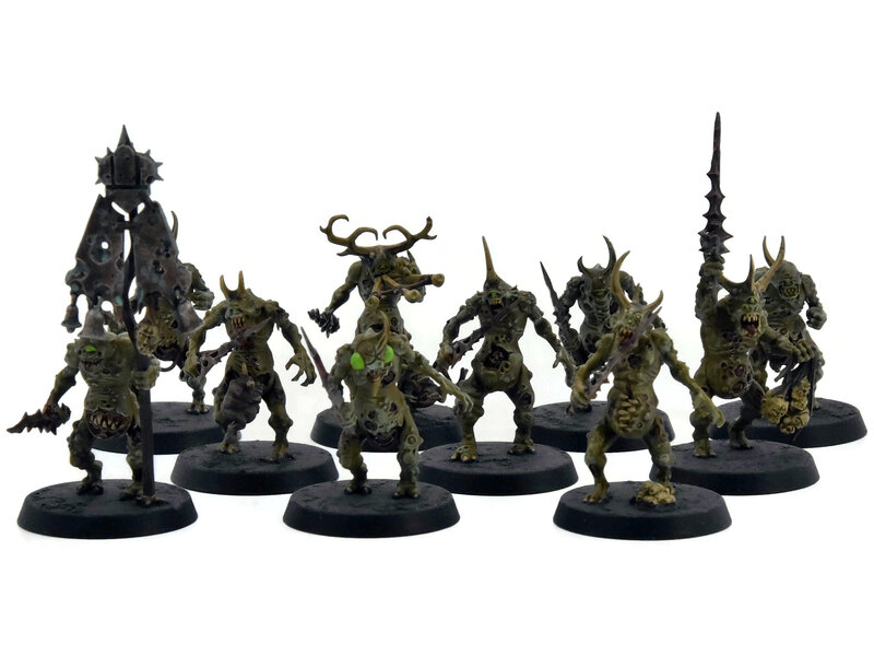 Games Workshop MAGGOTKIN OF NURGLE 10 Plaguebearers #5 WELL PAINTED Warhammer Sigmar