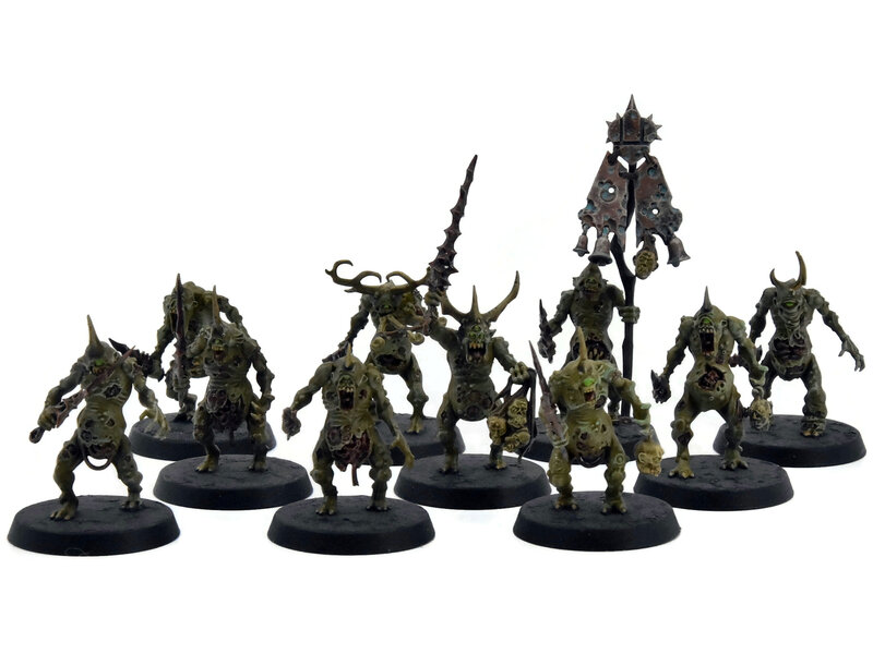 Games Workshop MAGGOTKIN OF NURGLE 10 Plaguebearers #4 WELL PAINTED Warhammer Sigmar
