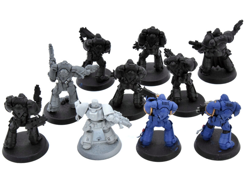 Games Workshop SPACE MARINES 10 Primaris Intercessors #1 40K missing 1 backpack