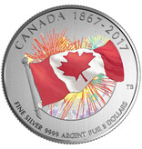 MINT $5 Proudly Canadian - Pure Silver Glow-in-the-Dark Coin - 2017