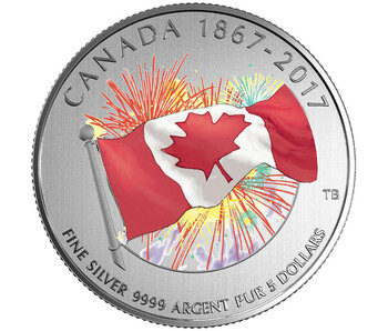 MINT $5 Proudly Canadian - Pure Silver Glow-in-the-Dark Coin - 2017