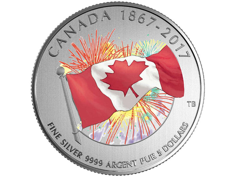 MINT $5 Proudly Canadian - Pure Silver Glow-in-the-Dark Coin - 2017