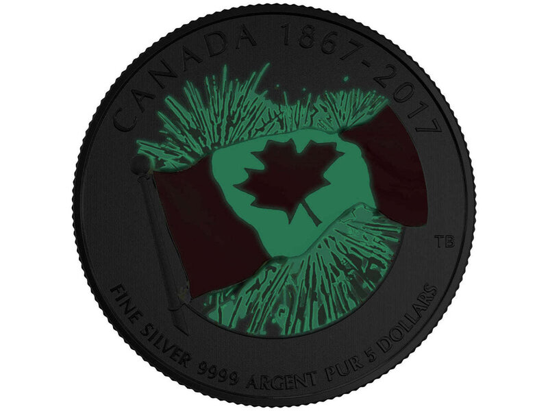 MINT $5 Proudly Canadian - Pure Silver Glow-in-the-Dark Coin - 2017