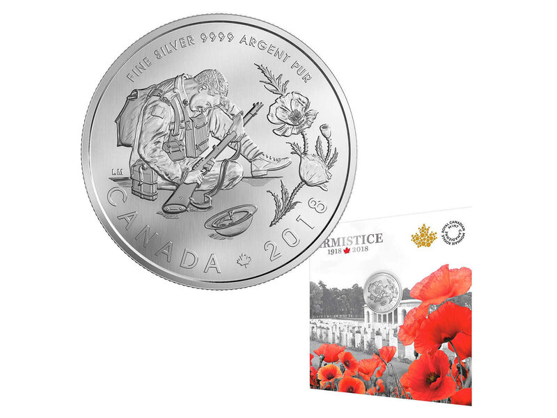 Monnaie Royale Canadienne $10 Armistice - Pure Silver Coin - 2018