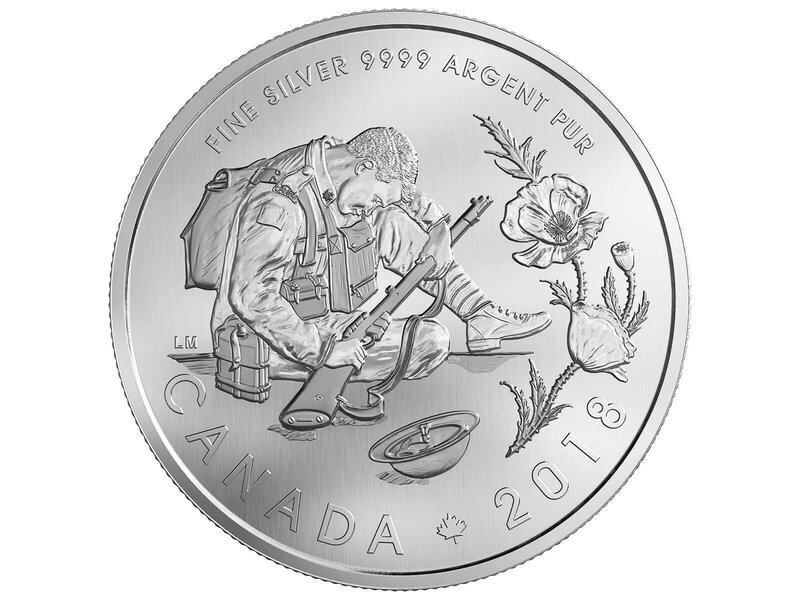 Monnaie Royale Canadienne $10 Armistice - Pure Silver Coin - 2018