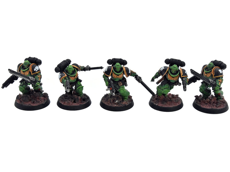 Games Workshop SPACE MARINES 10 Assault Intercessors #1 WELL PAINTED Warhammer 40K salamanders