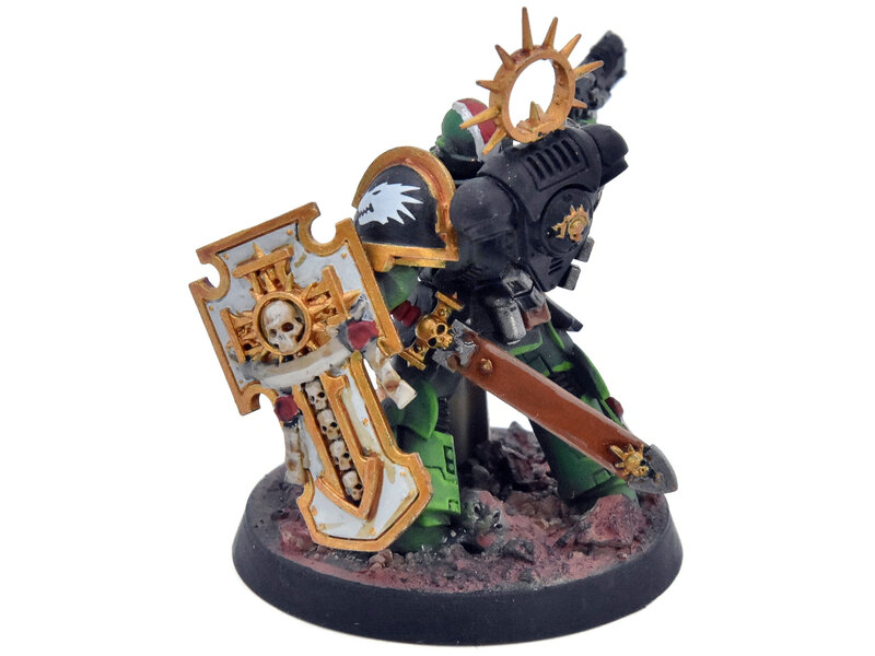 Games Workshop SALAMANDERS Lieutenant with stormshield #1 WELL PAINTED Warhammer 40K