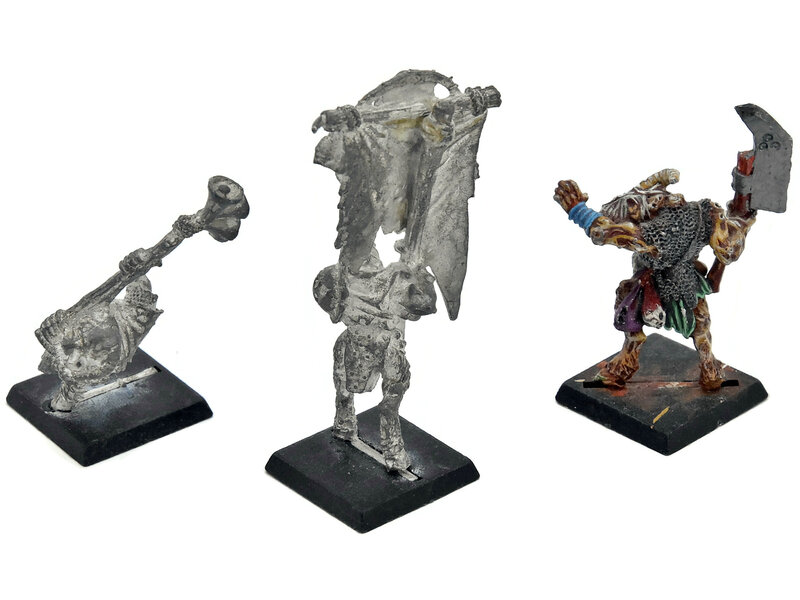 Games Workshop BEASTMEN 3 Pestigors Command #1 METAL Warhammer Fantasy