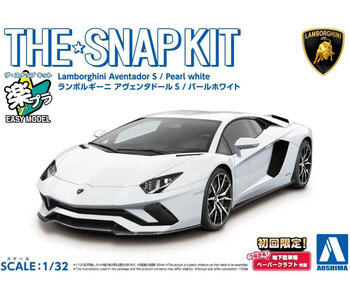 Aoshima 1/32 Lamborghini Aventador S (Pearl White) Plastic Model (Snap Kit)