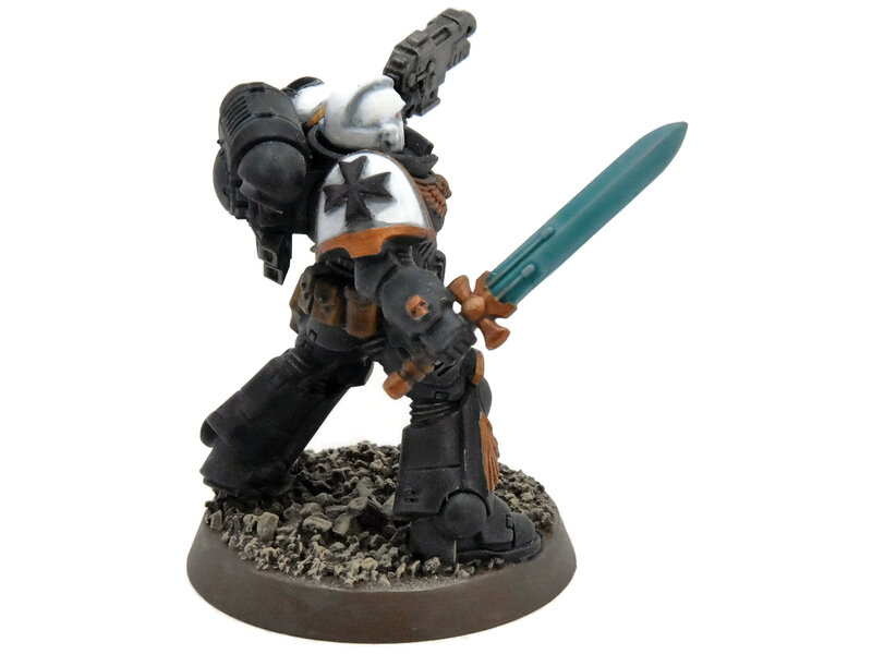 Games Workshop SPACE MARINES Lieutenant #1 WELL PAINTED Warhammer 40K Black Templars