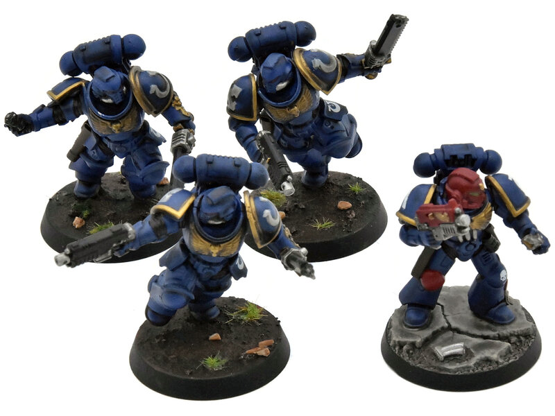 Games Workshop SPACE MARINES 4 Assault Intercessors #1 WELL PAINTED Warhammer 40K