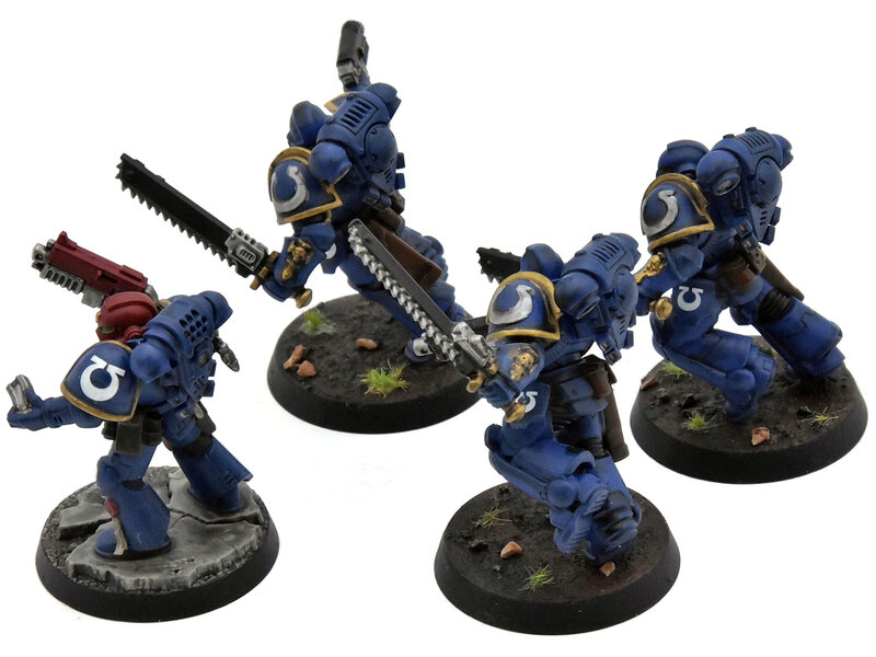 Games Workshop SPACE MARINES 4 Assault Intercessors #1 WELL PAINTED Warhammer 40K