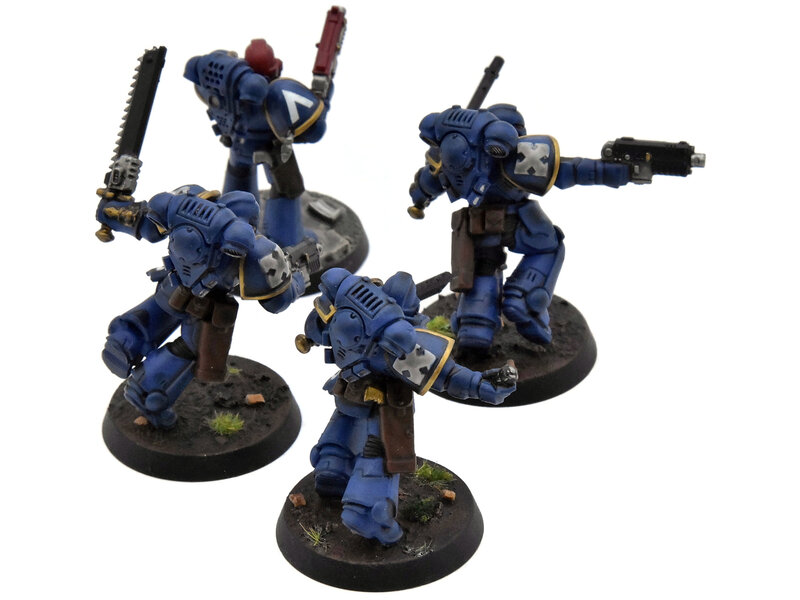 Games Workshop SPACE MARINES 4 Assault Intercessors #1 WELL PAINTED Warhammer 40K