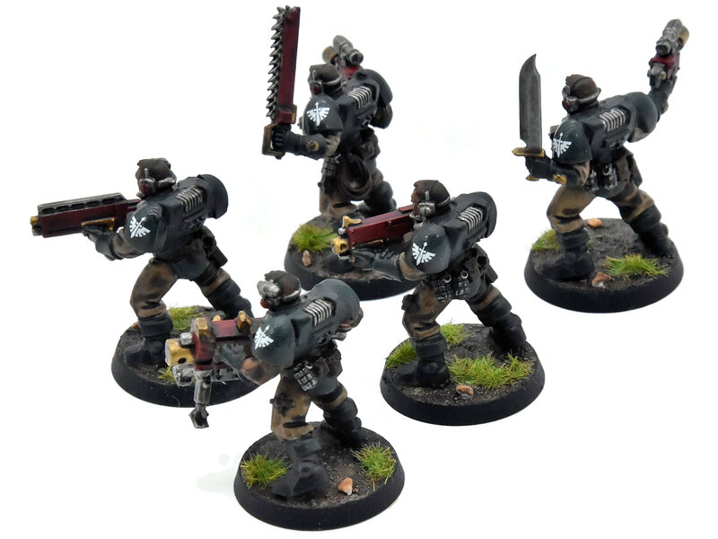 Games Workshop DARK ANGELS 5 Scout Marines #1 WELL PAINTED Warhammer 40K
