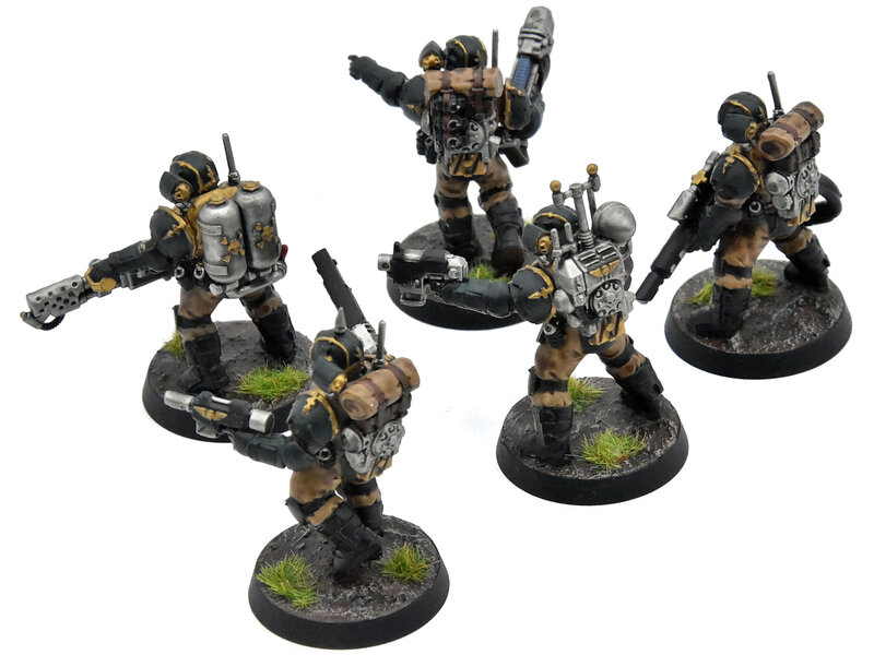 Games Workshop ASTRA MILITARUM 5 tempestus scions #1 WELL PAINTED Warhammer 40K