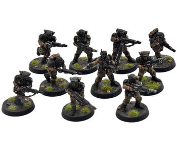 ASTRA MILITARUM 10 cadian shock troops #1 WELL PAINTED Warhammer 40K