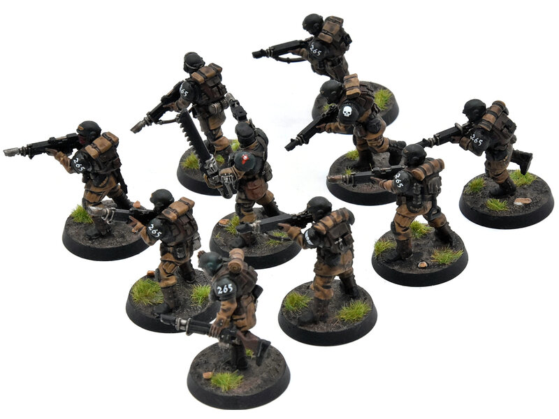 Games Workshop ASTRA MILITARUM 10 cadian shock troops #1 WELL PAINTED Warhammer 40K