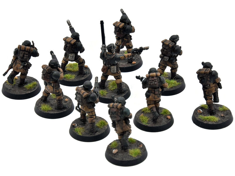 Games Workshop ASTRA MILITARUM 10 cadian shock troops #1 WELL PAINTED Warhammer 40K