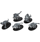 Games Workshop CHAOS DAEMONS 5 Flesh Hounds #4 Warhammer 40K Bad Condition