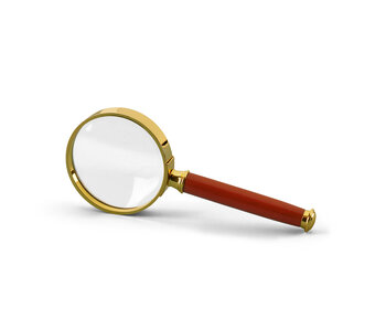 Handle Magnifier With Glass Lens Gold-Plated Metal Rim 3X magnification Ø 50 MM