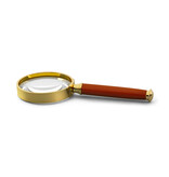Lighthouse Handle Magnifier With Glass Lens Gold-Plated Metal Rim 3X magnification Ø 50 MM