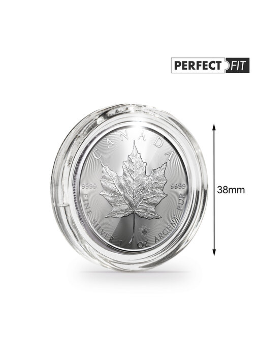 Ultra Coin Capsules Perfect Fit For 1 Oz. Maple Leaf Silver (3800 MM) Pack Of 10
