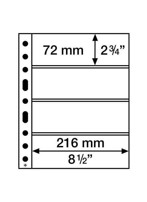 Plastic Pockets Grande Sheets 4C With 4 Horizontal Stripes Clear