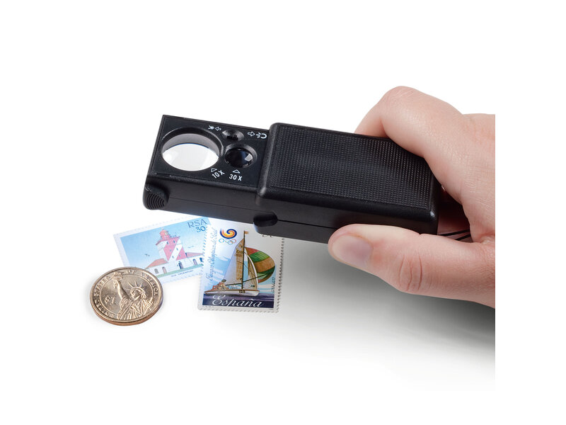 Pull Out-Magnifier 10X And 30X Magnification Black